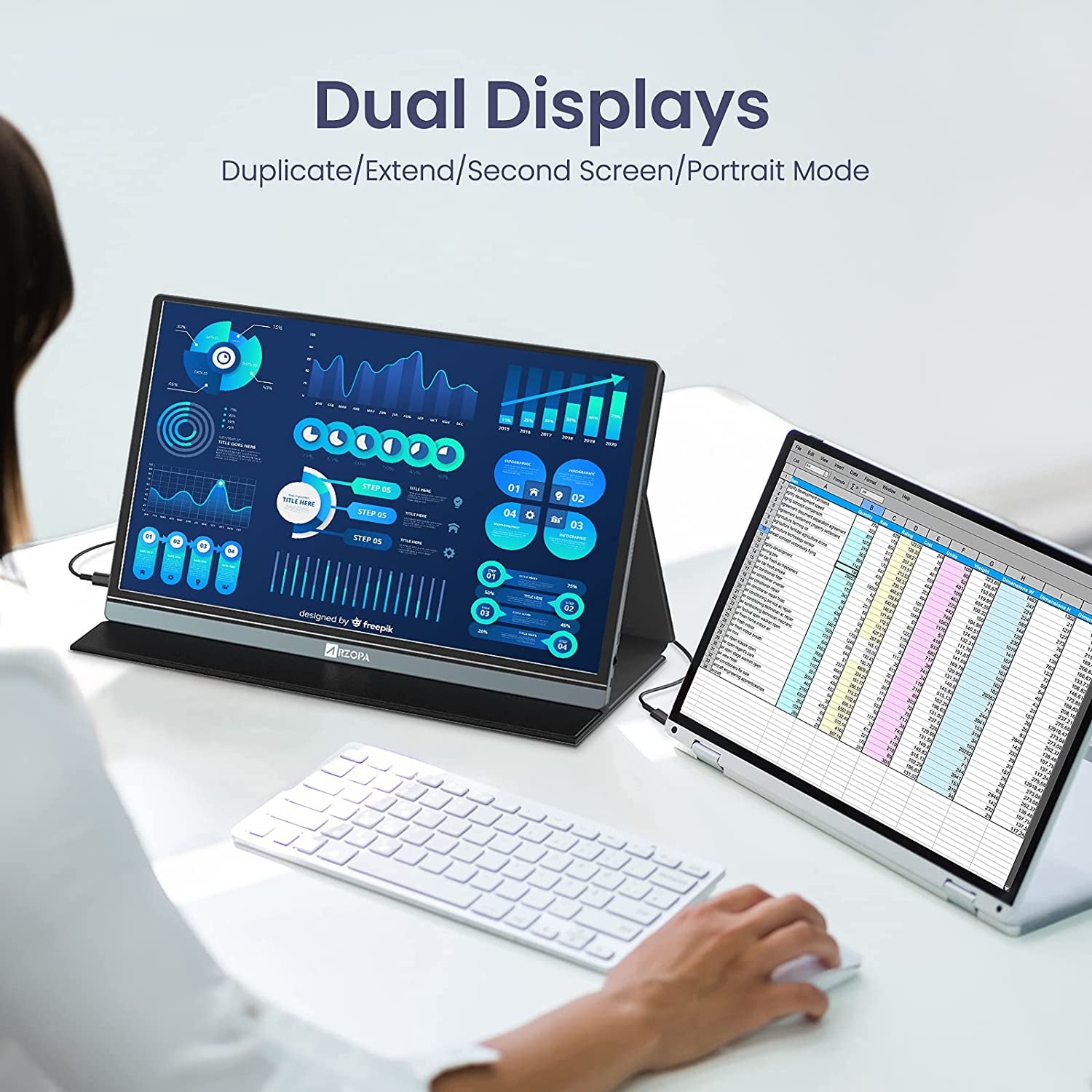 15.6-Inch FHD 1080P Portable Monitor with USB-C & HDMI, IPS Eye Care Display, HDR, Dual Speakers, Smart Cover, and Plug & Play Compatibility for Laptops, PCs, Macs, Xbox, and PS5