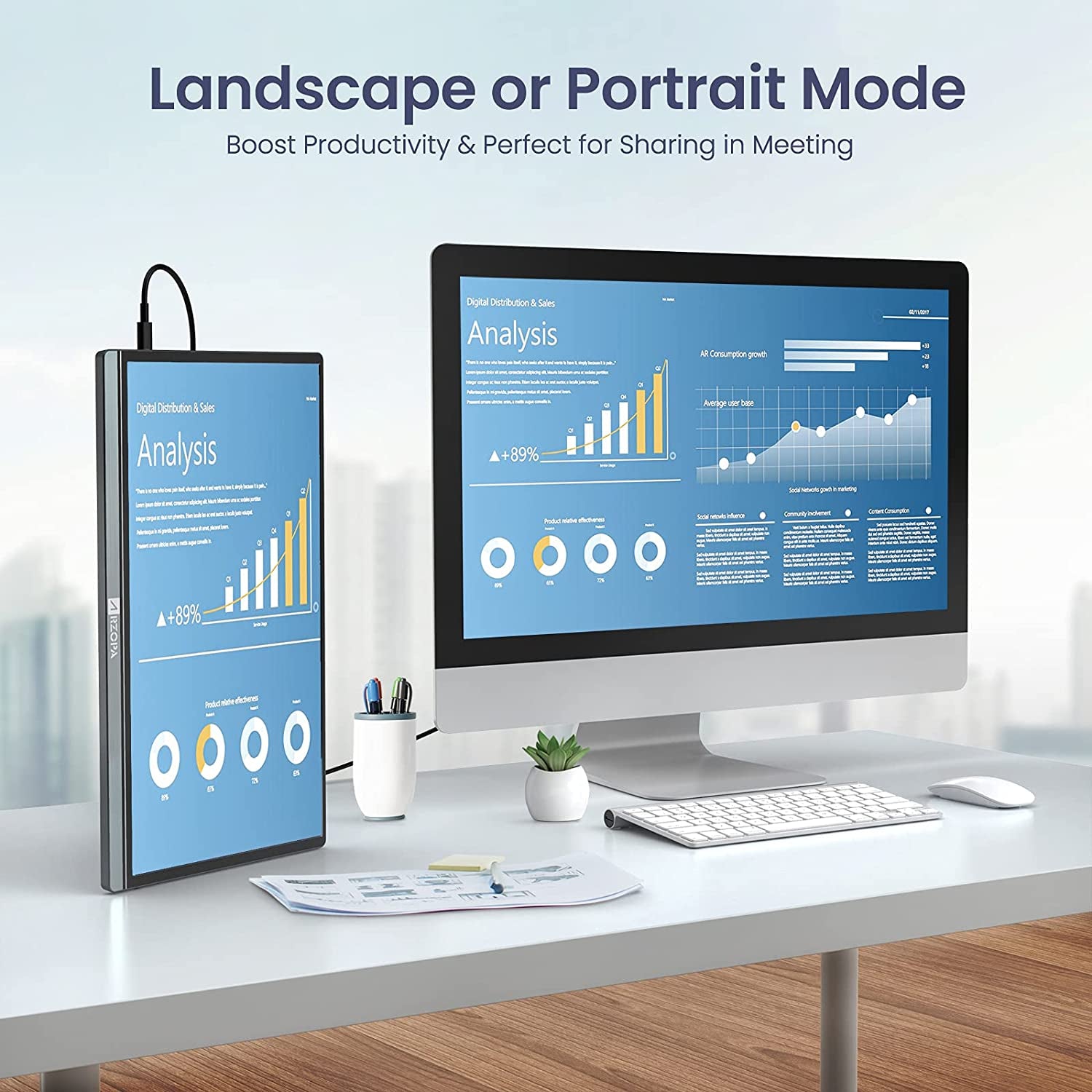 15.6-Inch FHD 1080P Portable Monitor with USB-C & HDMI, IPS Eye Care Display, HDR, Dual Speakers, Smart Cover, and Plug & Play Compatibility for Laptops, PCs, Macs, Xbox, and PS5